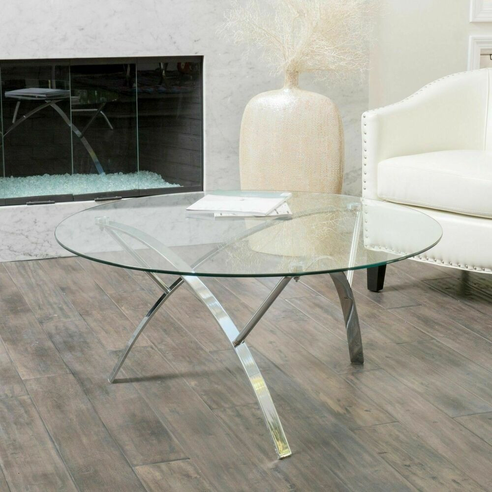 Living Room Glass Table
 Living Room Modern Design Tempered Glass Round Coffee