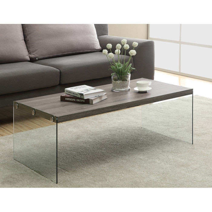 Living Room Glass Table
 Contemporary Coffee Table Glass Wood Living Room Furniture