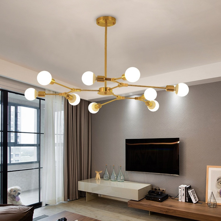 Living Room Pendant Lights
 Modern Art Tree Branch Pendant Lamp Black Gold Suspension