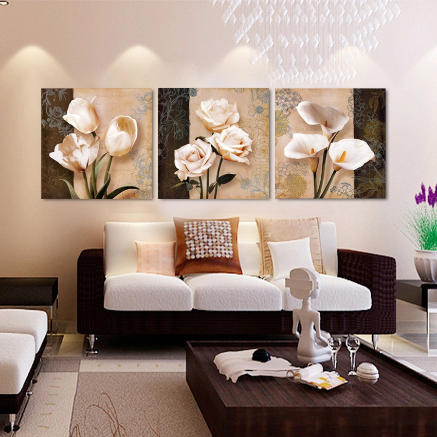Living Room Wall Paintings
 Wall Art Home Decor Framework Canvas 3 Pieces