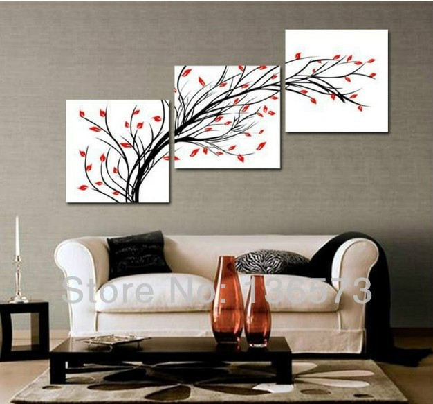 Living Room Wall Paintings
 Handmade Simple Abstract Painting 3 Piece Wall Art Set