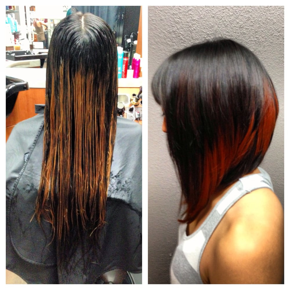 Long A Line Haircuts
 Long A line haircut & color Before & After