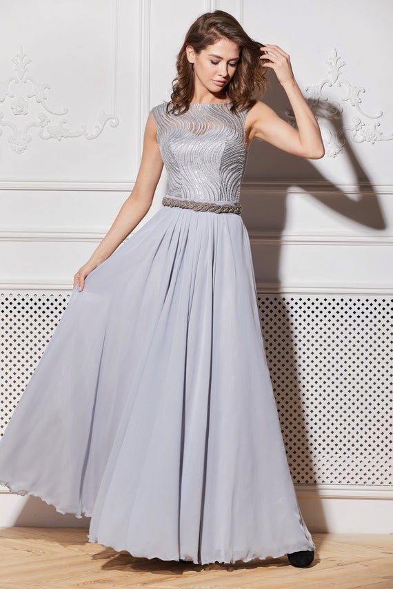 Long Gowns For Wedding
 Gray Evening Dress wedding dresses maxi dress wedding