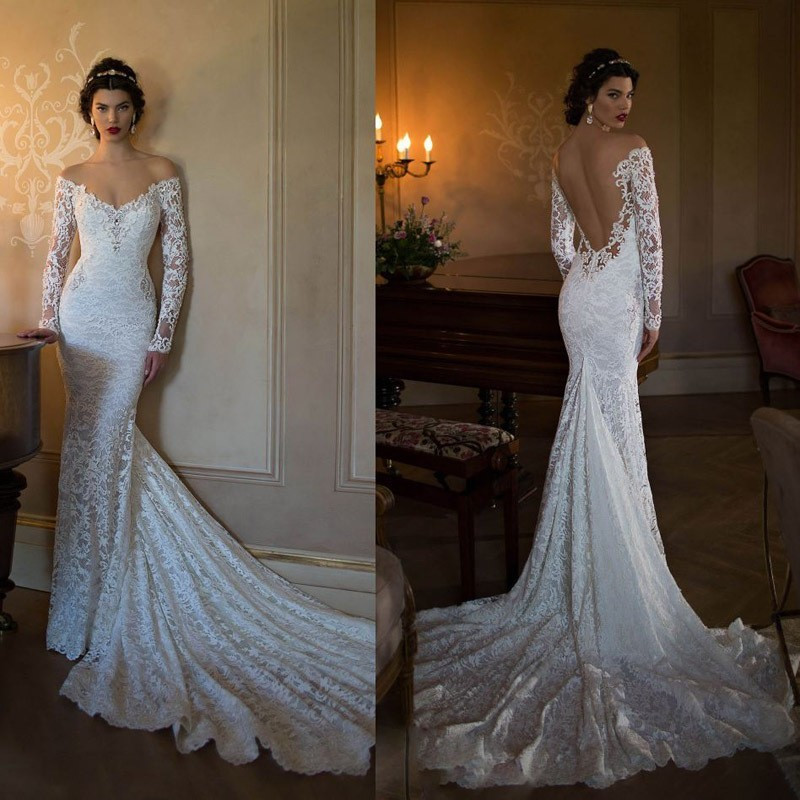 Long Sleeve Lace Wedding Gown
 fashion boho backless wedding dress 2017 long sleeve