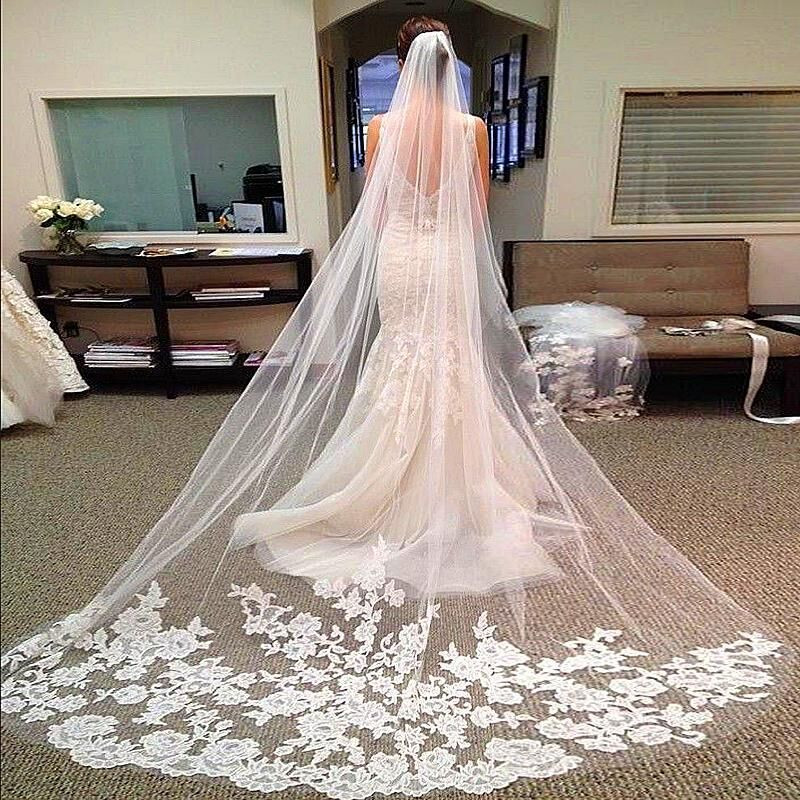 Long Wedding Veil
 2015 Hot Sale 3 Meter Long Tulle Wedding Accesories Lace