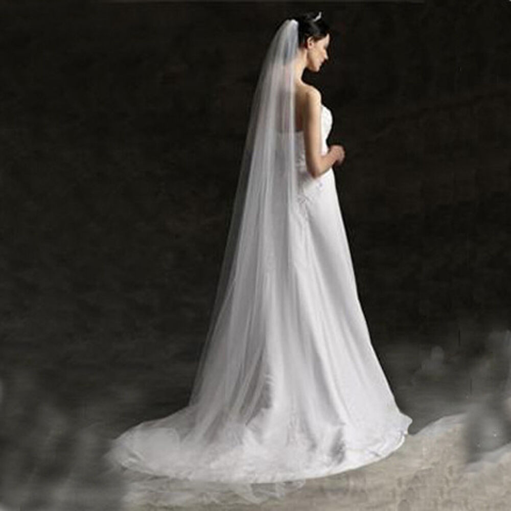 Long Wedding Veil
 Fashion Long Bridal Wedding Single Veil Trailing White