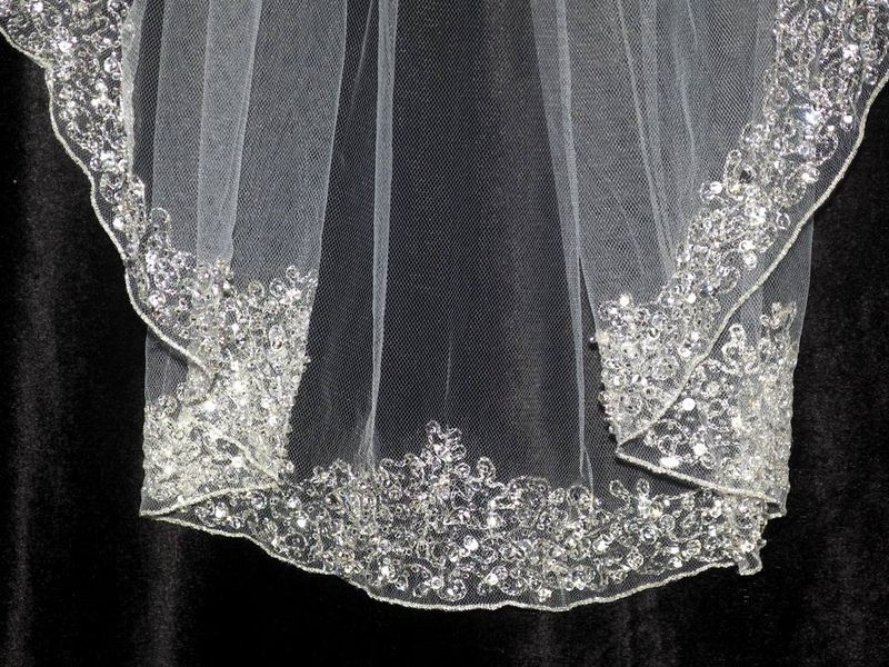 Long Wedding Veils With Crystals
 Long Bridal Veils With Swarovski Crystals