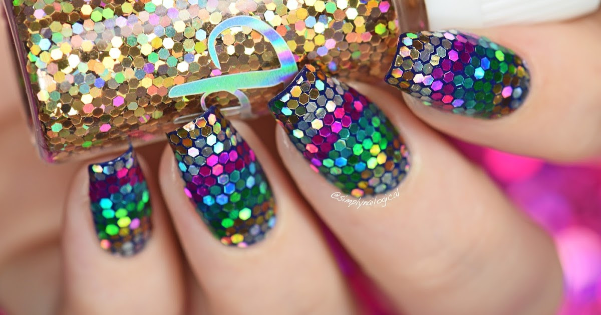Loose Glitter Nails
 Simply Nailogical V shaped loose glitter placement nails