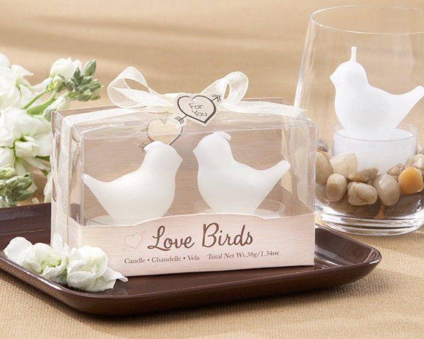 Love Bird Wedding Favors
 1 Love Birds White Bird Tea Light Candles wedding favors