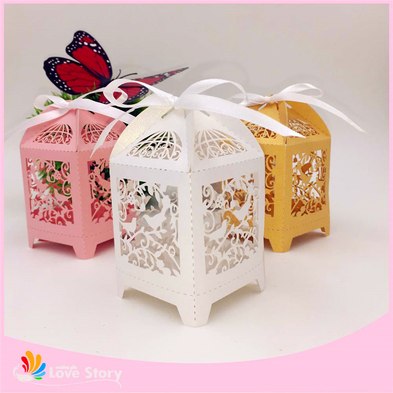Love Bird Wedding Favors
 2015 new birdcage wedding favor box love birds candy box