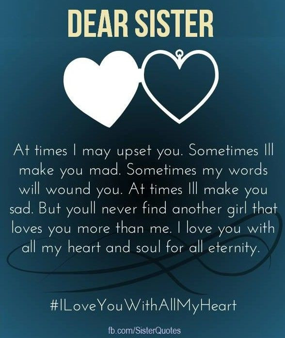 Love You Sister Quotes
 Pin on Sisters