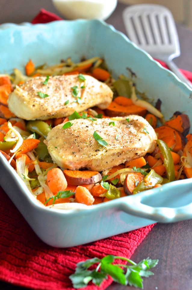 Low Calorie Baked Chicken
 Healthy and low calorie Sweet Potato Chicken Bake
