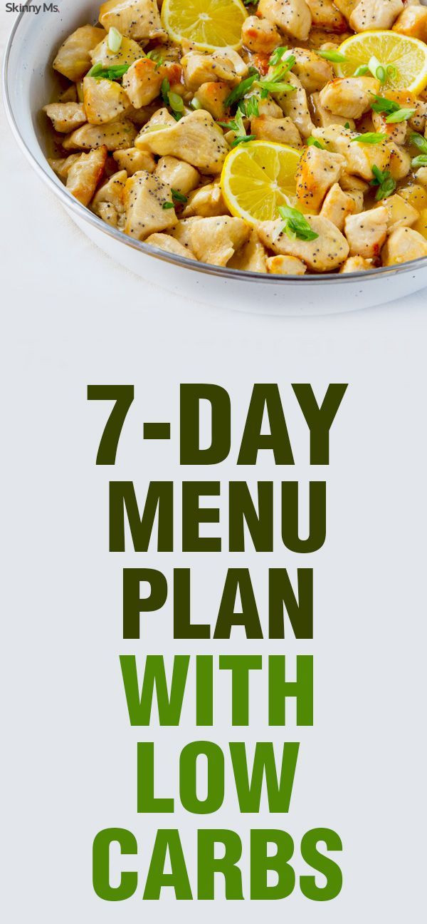Low Carb Diet Recipes Meal Plan 7 Days
 7 Day Menu Plan with Low Carbs