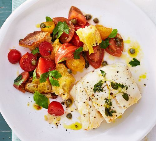 Low Fat Cod Recipes
 Thyme roast cod & panzanella salad recipe