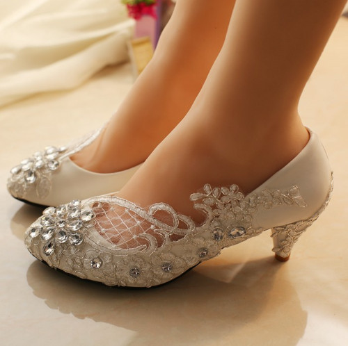 Low Heel Lace Wedding Shoes
 5cm Low Heels Wedding Shoes Lace Bridal Shoe Bridal Heel