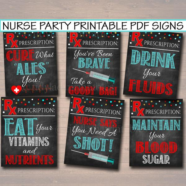 Lpn Graduation Party Ideas
 Nurse Graduation Party Signs Chalkboard Printable RN