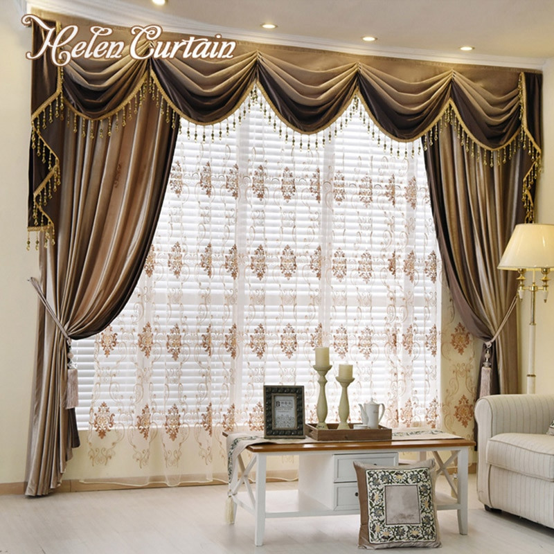 Macy'S Curtains For Living Room
 Helen Curtain Set Luxury European Design Splice Valance