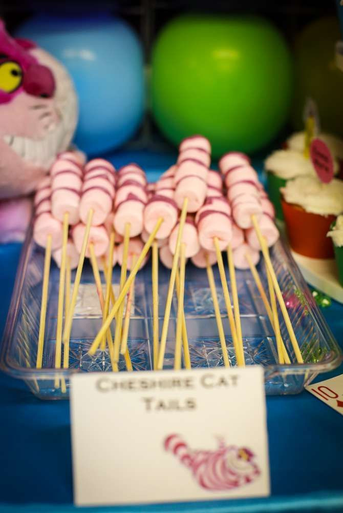 Mad Hatter Themed Tea Party Food Ideas
 Cheshire Cat tails CatchMyParty