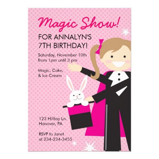 Magic Birthday Party Invitations
 Magic Show Birthday Party Invitations 5" X 7" Invitation
