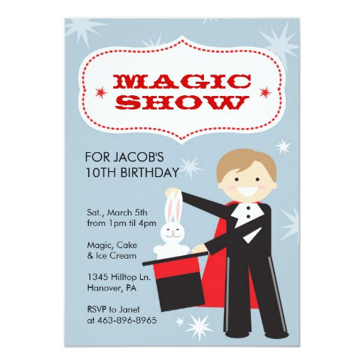 Magic Birthday Party Invitations
 Magic Show Birthday Party Invitations