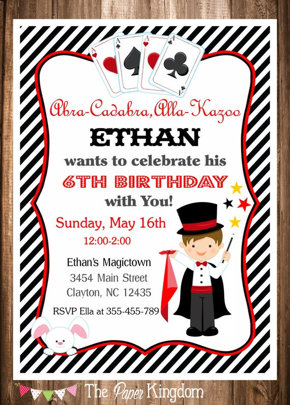 Magic Birthday Party Invitations
 Magician Party Invitation Magic Birthday Invitation