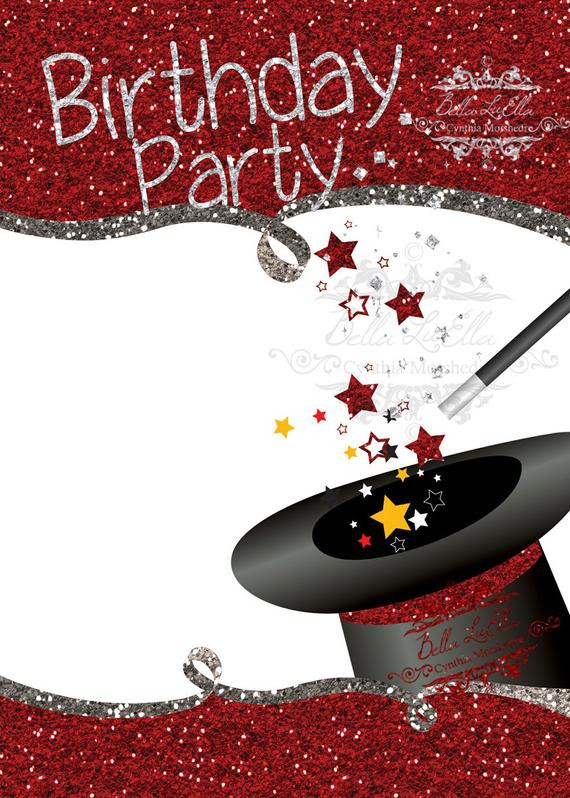 Magic Birthday Party Invitations
 Magic Birthday Party Invitation Blank Downloadable
