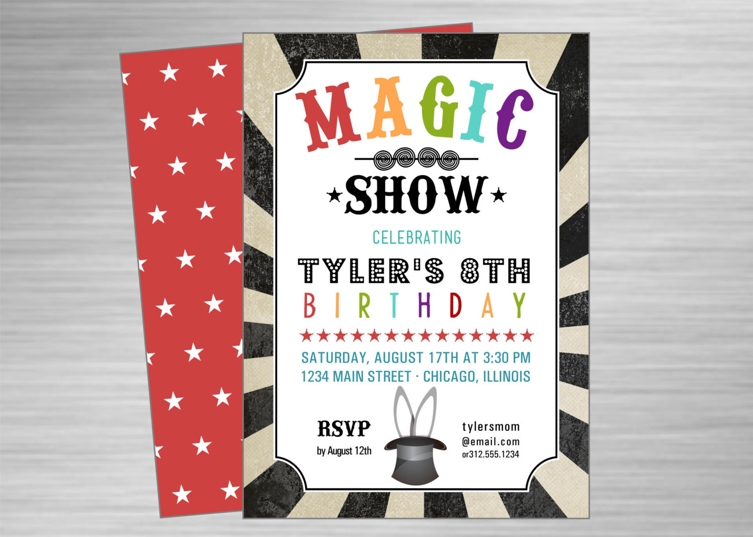 Magic Birthday Party Invitations
 Magic Show Printable Party Invitation