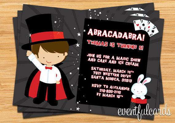 Magic Birthday Party Invitations
 Magician Birthday Party Invitation Printable by eventfulcards