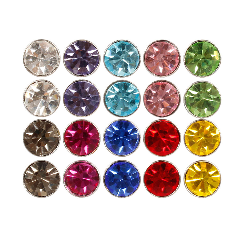 Magnetic Stud Earrings
 BMC 10pc Multicolor Fashion Crystal Round Magnetic Clip