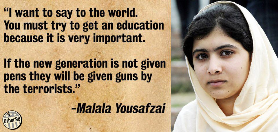 Malala Education Quote
 malala yousafzai world education generation pens guns
