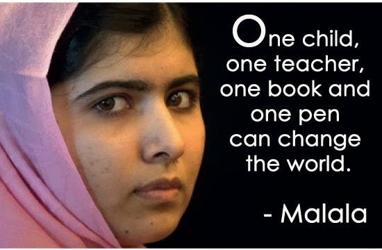Malala Education Quote
 2º ESO ENGLISH MALALA YOUSAFZAI YOUNGEST EVER NOBEL
