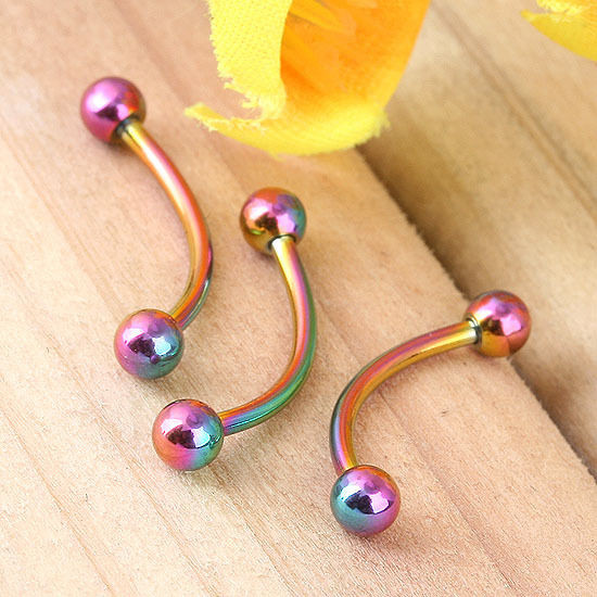 Male Body Jewelry
 Colorful Stainless Steel Body Piercing Barbell Ear Eyebrow