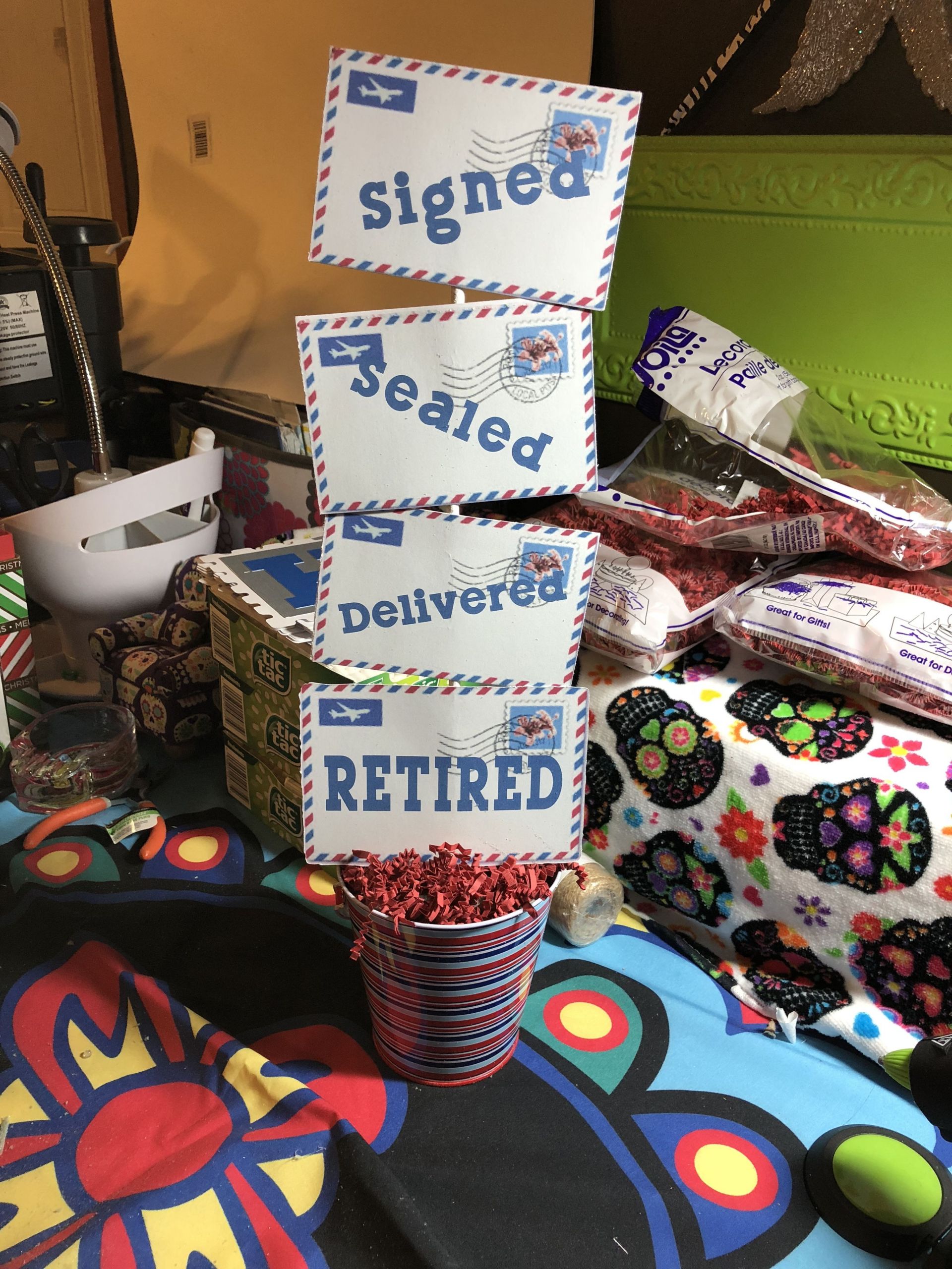 Male Retirement Party Ideas
 Signed sealed delivered retired decor Postman retirement