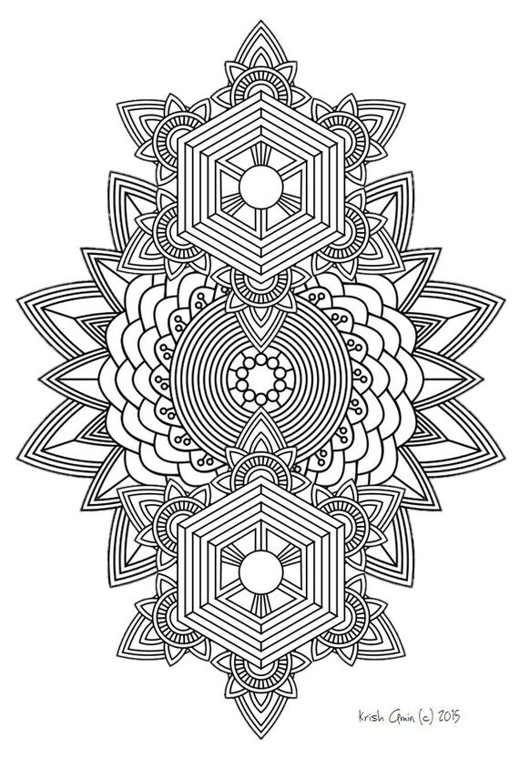 Mandala Coloring Books For Kids
 Mandala Adult Coloring Page from Zen Out Vol 1