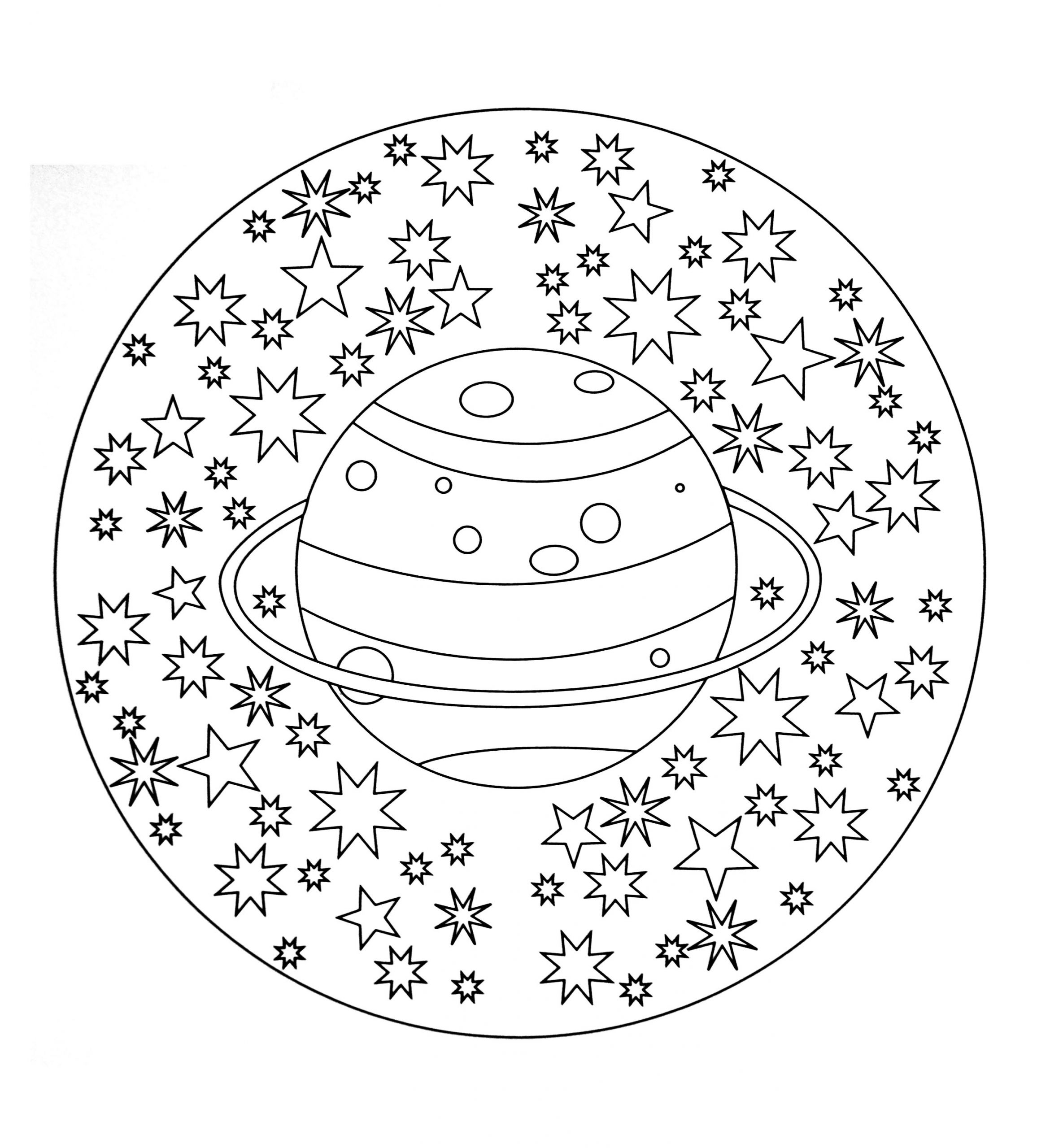Mandala Coloring Pages For Kids
 Free mandala to color planet stars M&alas Adult