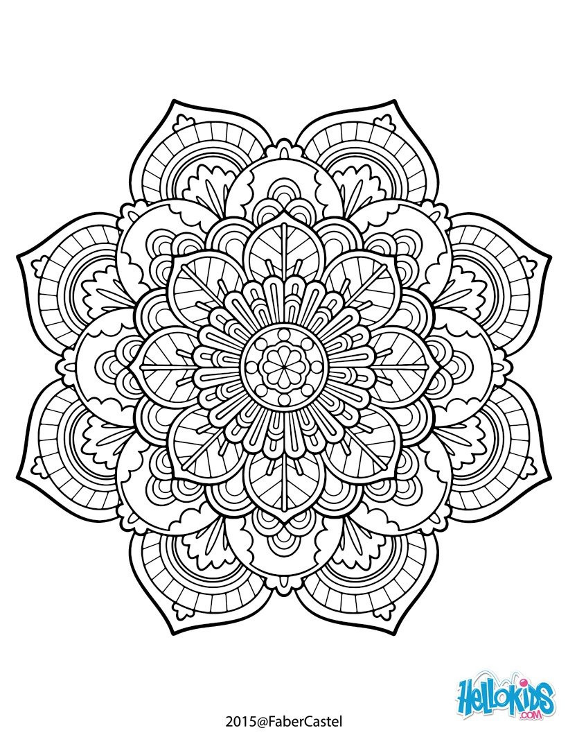 Mandala Coloring Sheets For Kids
 Mandala vintage coloring pages Hellokids