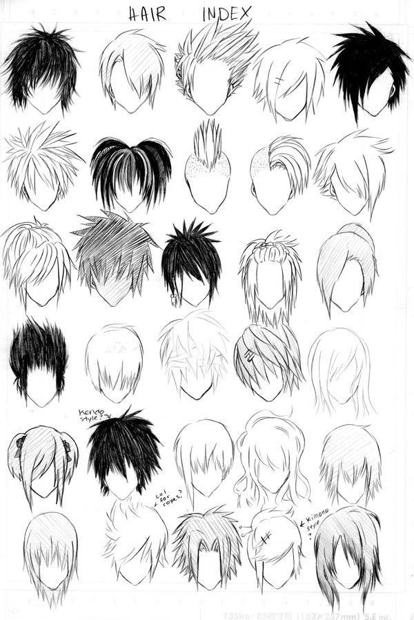 Manga Male Hairstyles
 manga drawing a character