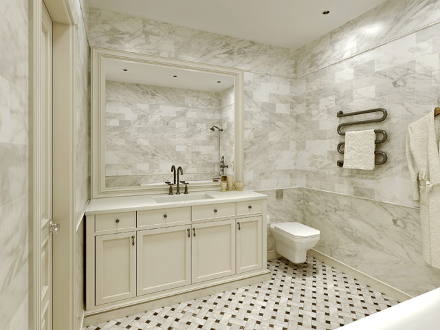 Marble Bathroom Tile
 Carrara Marble Tile White Bathroom Design Ideas Modern