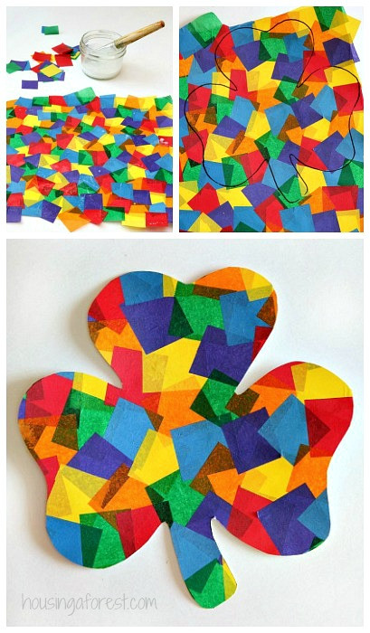 March Craft Ideas For Preschool
 Rainbow Shamrock Craft