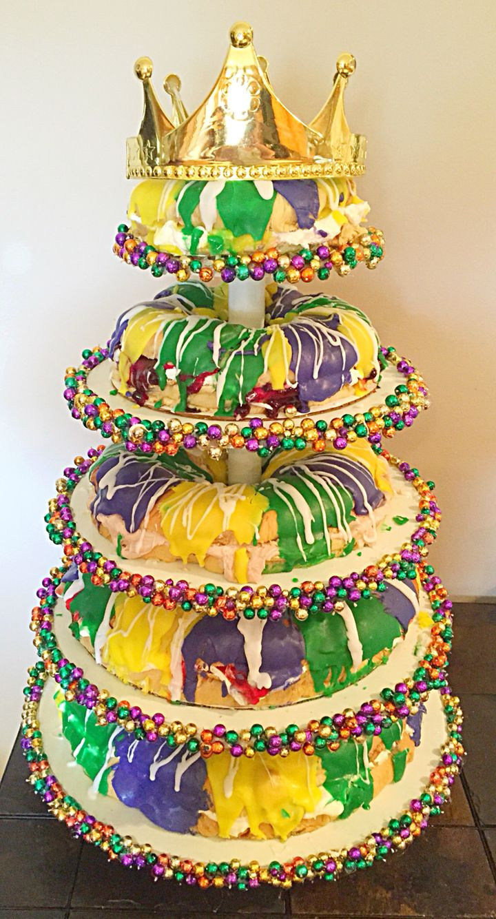 Mardi Gra Birthday Cake
 Here in Louisiana KING CAKES RULE I made this for a