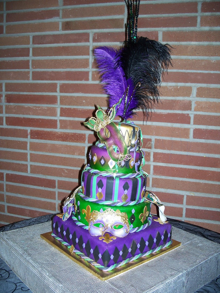 Mardi Gras Birthday Cake
 15Th Birthday Mardi Gras Quinceanera Cake CakeCentral