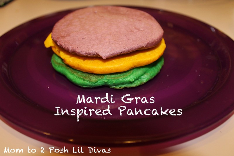 Mardi Gras Pancakes
 I used a bit of food coloring