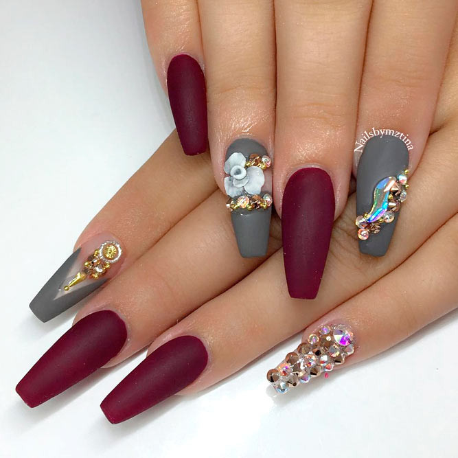 Maroon Nail Ideas
 Burgundy Matte Nails To Try This Season