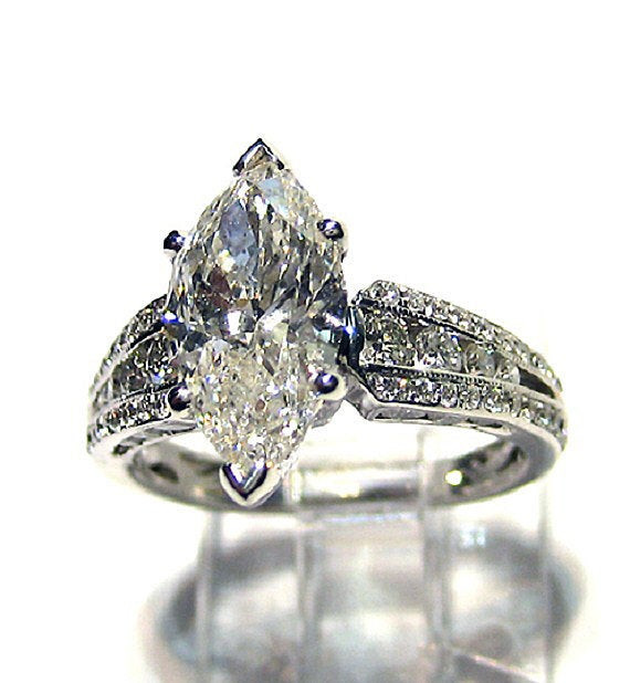 Marquise Cut Diamond Engagement Ring
 Items similar to Reserved 3 45ct Antique Vintage
