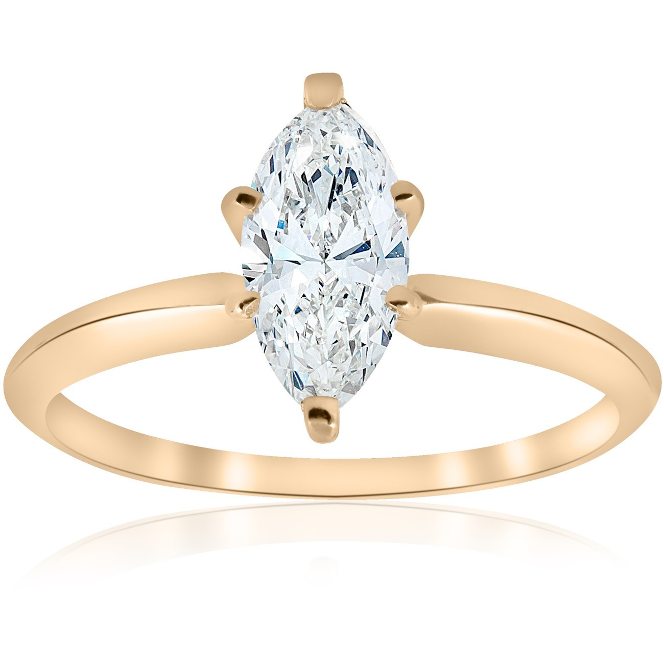 Marquise Cut Diamond Engagement Ring
 Real 1 00CT Marquise Fancy Cut Diamond Solitaire