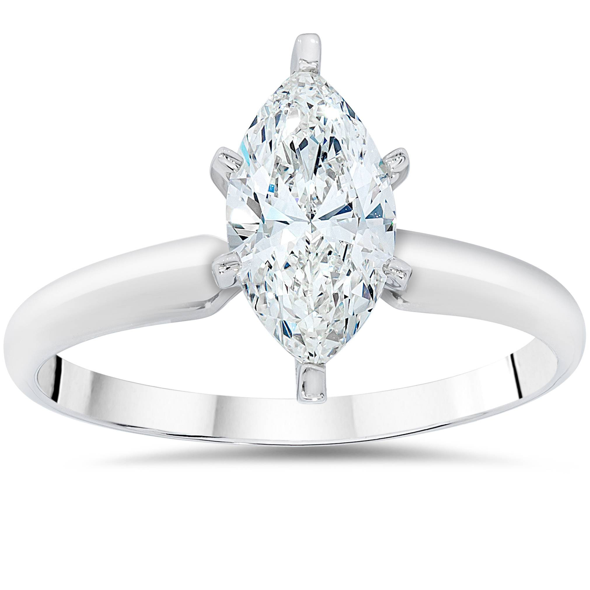 Marquise Cut Diamond Engagement Ring
 1ct Solitaire Marquise Enhanced Diamond Engagement Ring