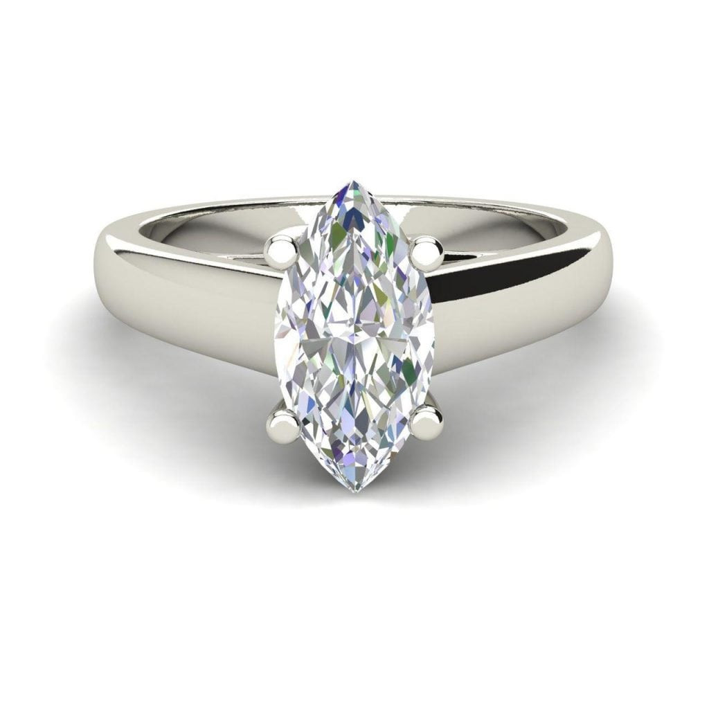 Marquise Cut Diamond Engagement Ring
 0 9 Carat VVS2 Clarity F Color Marquise Cut Diamond