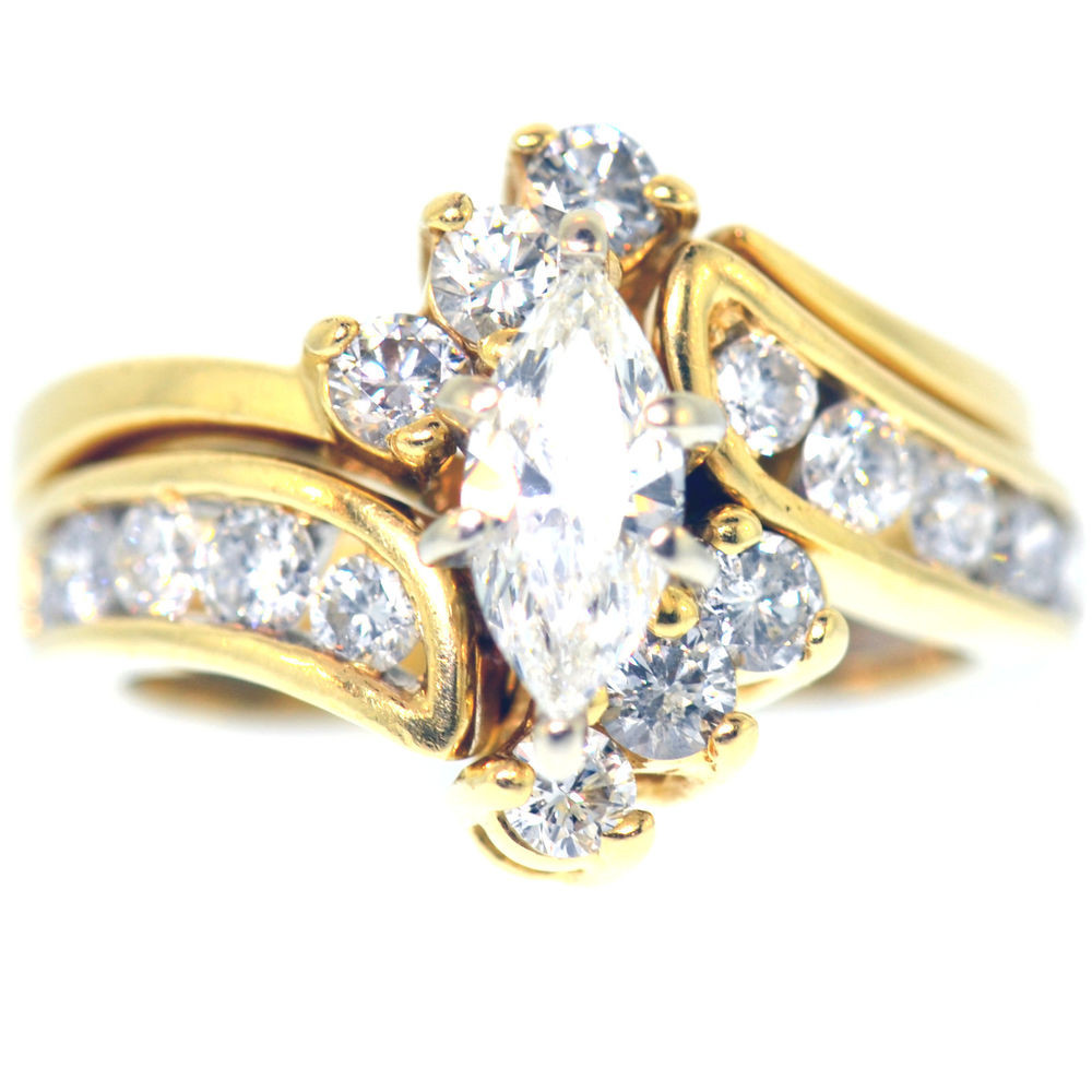 Marquise Cut Diamond Engagement Ring
 2 CARAT MARQUISE CUT DIAMOND ENGAGEMENT RING SET 14K