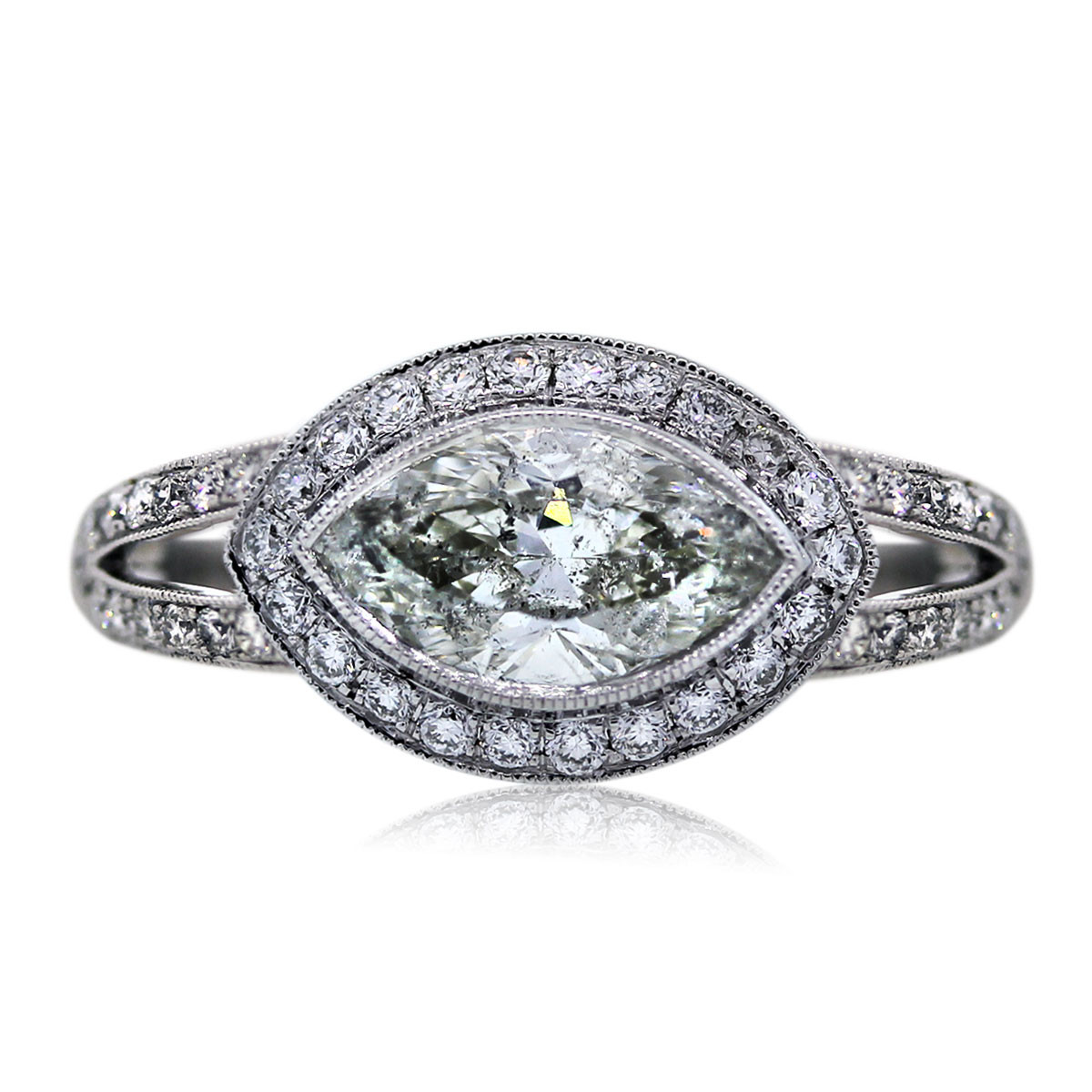 Marquise Cut Diamond Engagement Ring
 Platinum 1 49 Carat Marquise Cut Engagement Ring Boca Raton