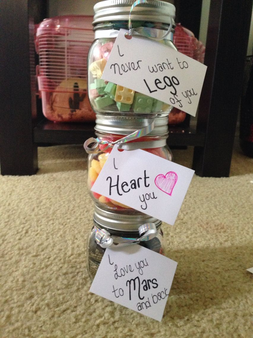 Mason Jar Gift Ideas For Boyfriend
 Cute homemade candy jar presents for boyfriend